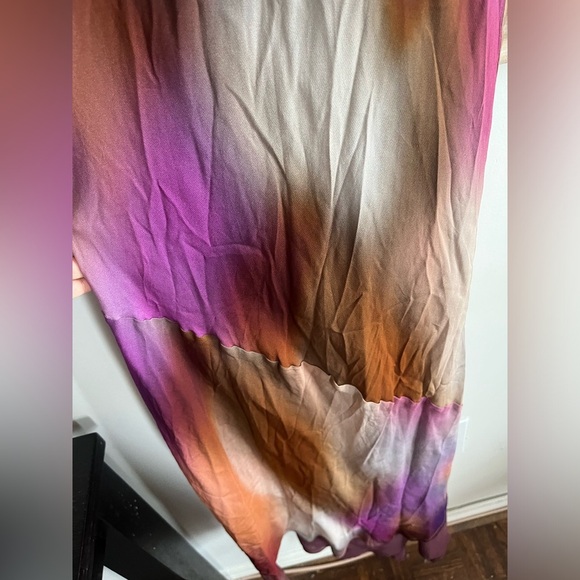 NWT ZARA Long semisheer flowy tie dye gown - Picture 7 of 16